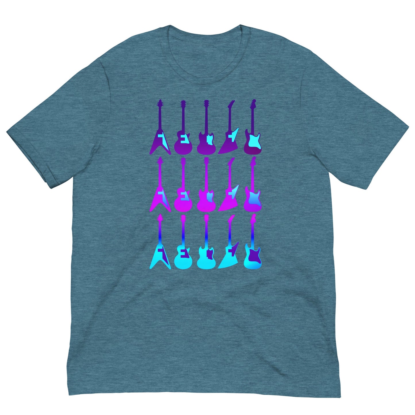 Scar Design Heather Deep Teal / S 80s Guitars T-shirt