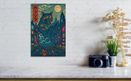 Catzilla a Purr-fectly Hilarious Monster - Art Print