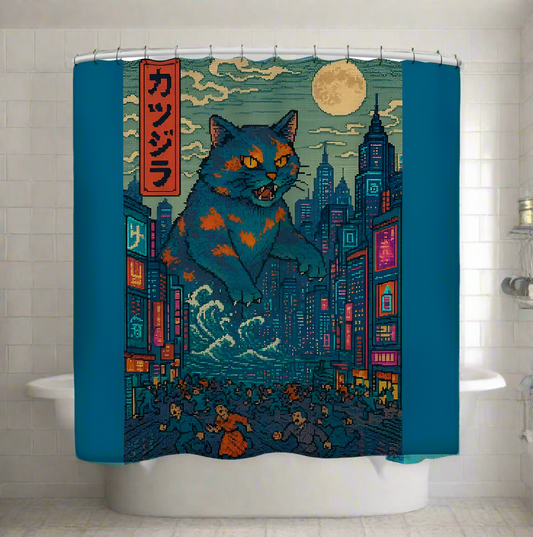 Catzilla a Purr-fectly Hilarious Monster - Shower Curtain