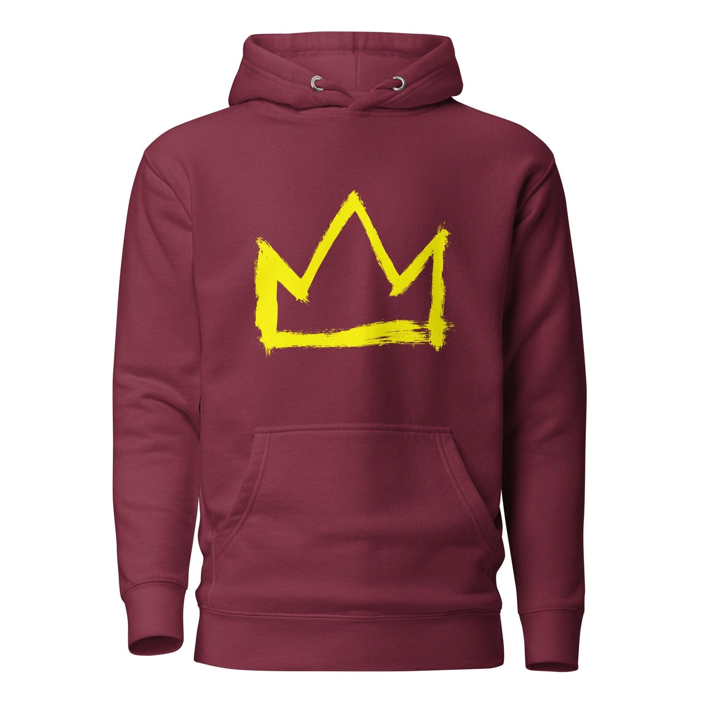 Basquiat crown Hoodie Maroon / S
