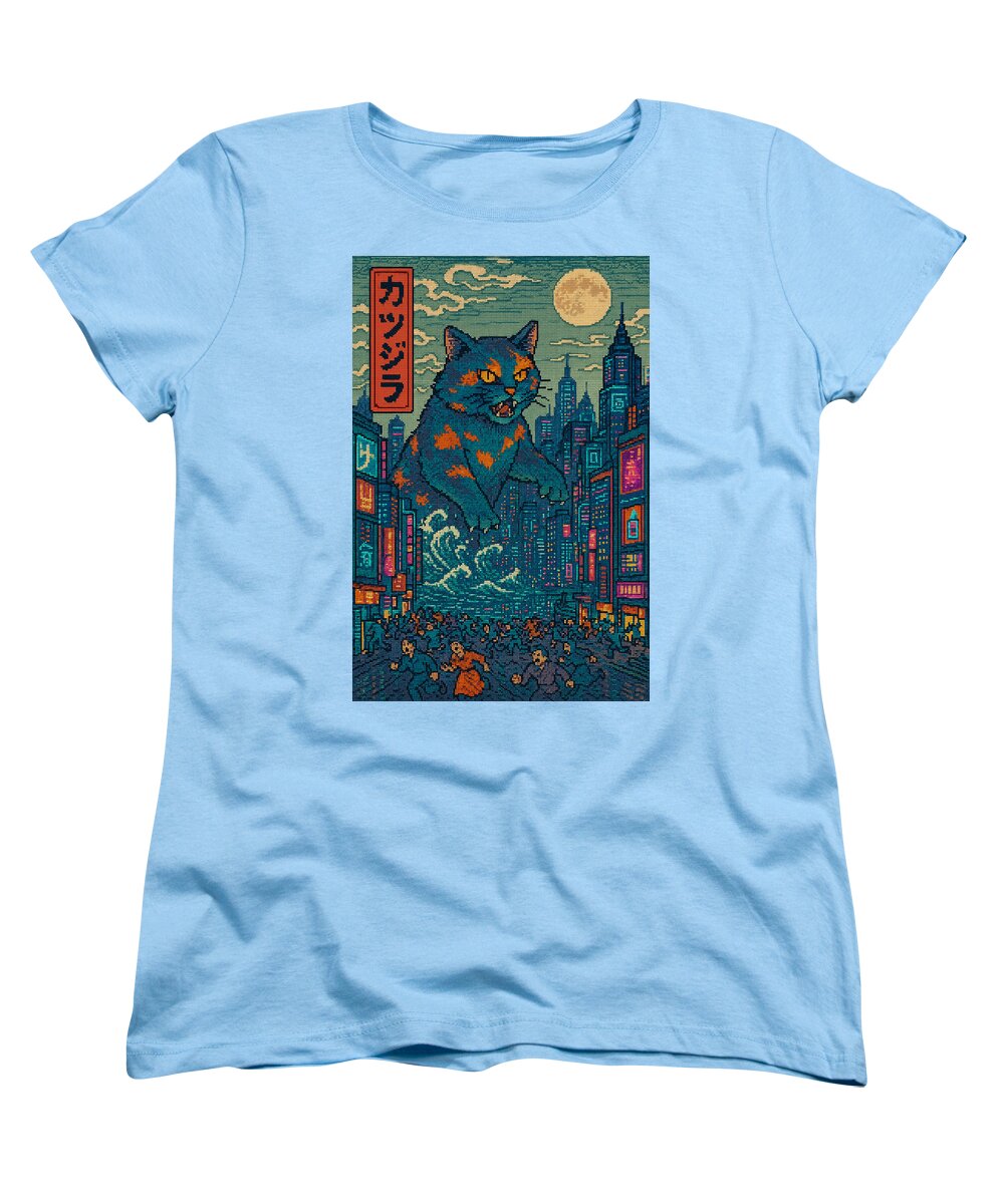Catzilla a Purr-fectly Hilarious Monster - Women's T-Shirt (Standard Fit)