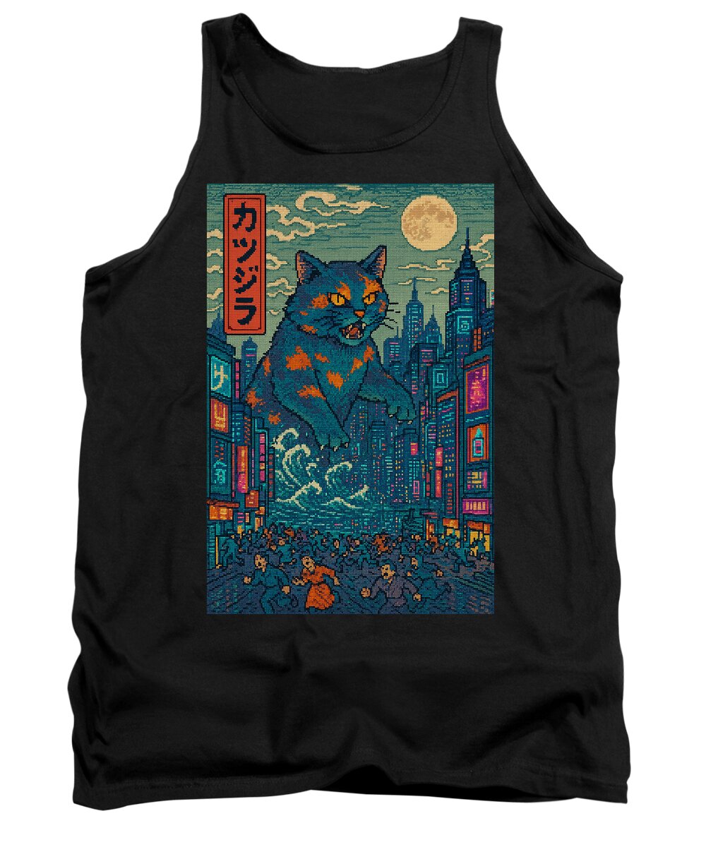 Catzilla a Purr-fectly Hilarious Monster - Tank Top