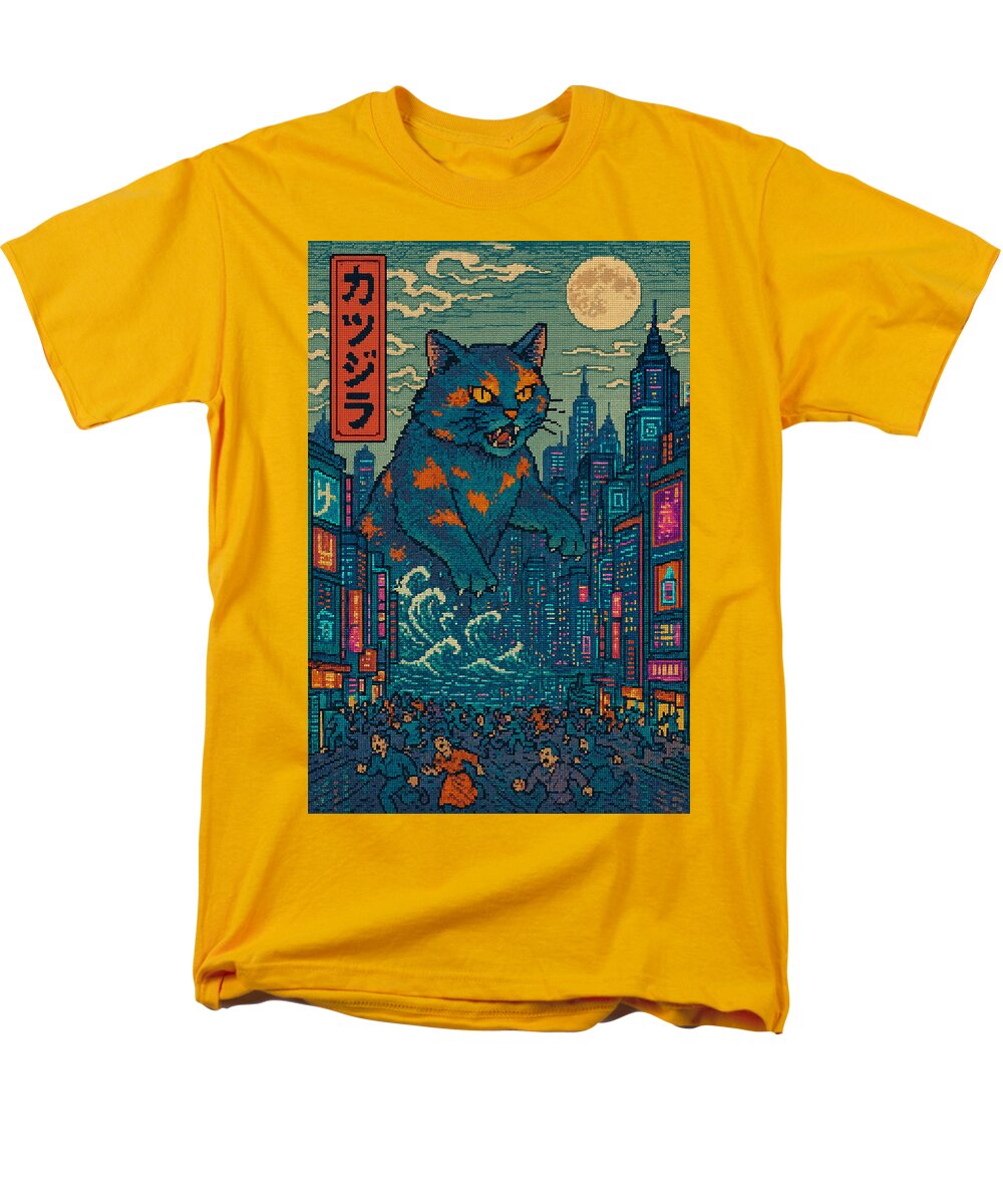 Catzilla a Purr-fectly Hilarious Monster - Men's T-Shirt (Regular Fit)