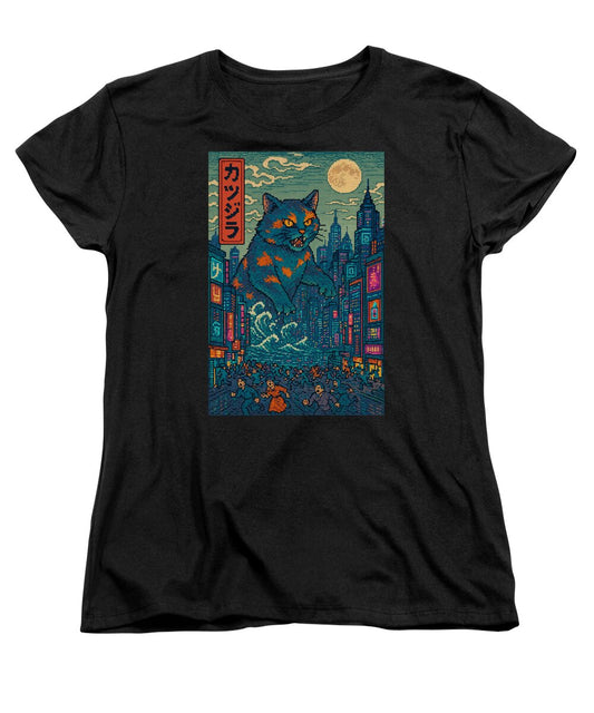 Catzilla a Purr-fectly Hilarious Monster - Women's T-Shirt (Standard Fit)