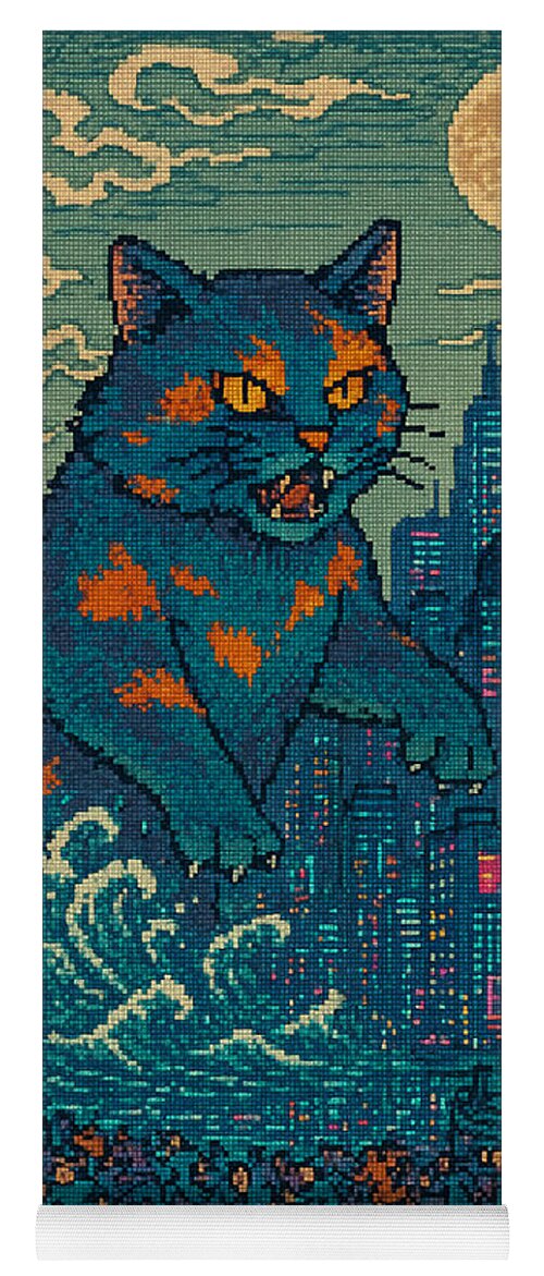 Catzilla a Purr-fectly Hilarious Monster - Yoga Mat