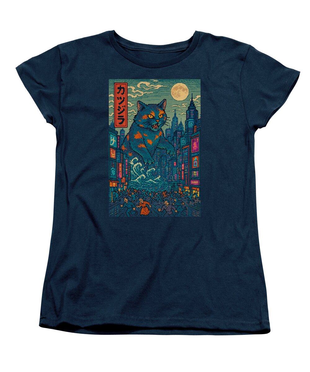 Catzilla a Purr-fectly Hilarious Monster - Women's T-Shirt (Standard Fit)