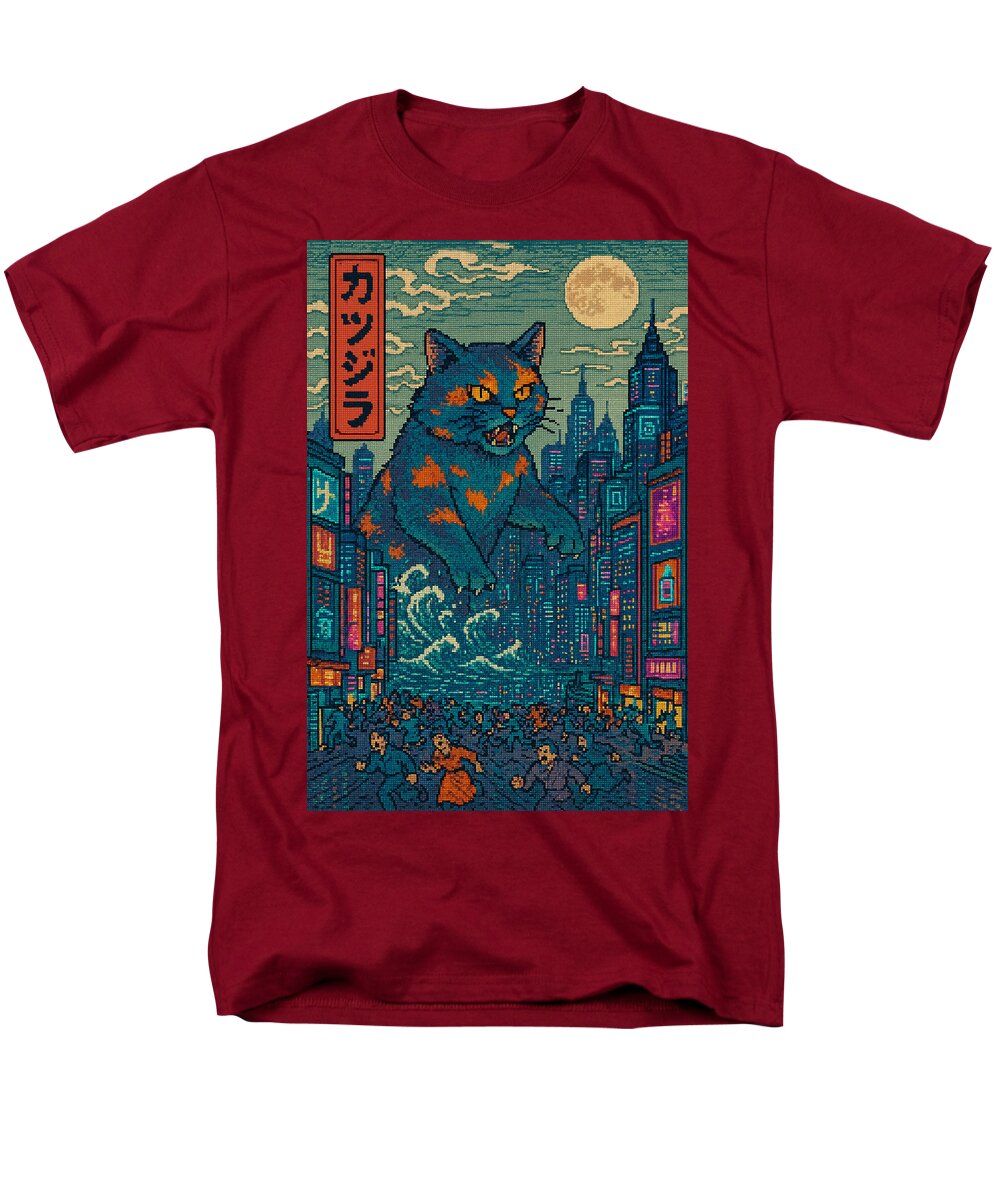 Catzilla a Purr-fectly Hilarious Monster - Men's T-Shirt (Regular Fit)