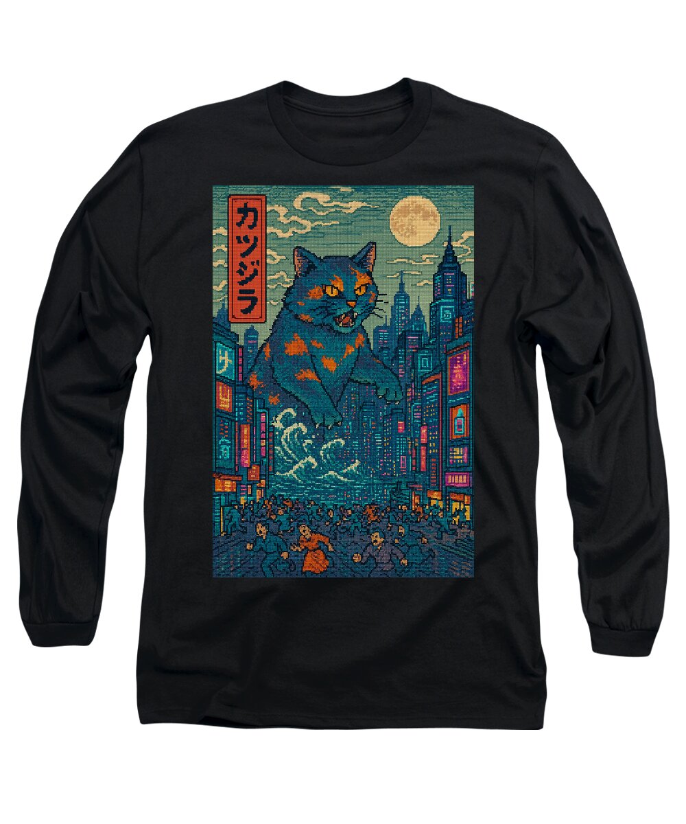 Catzilla a Purr-fectly Hilarious Monster - Long Sleeve T-Shirt
