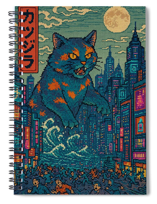 Catzilla a Purr-fectly Hilarious Monster - Spiral Notebook