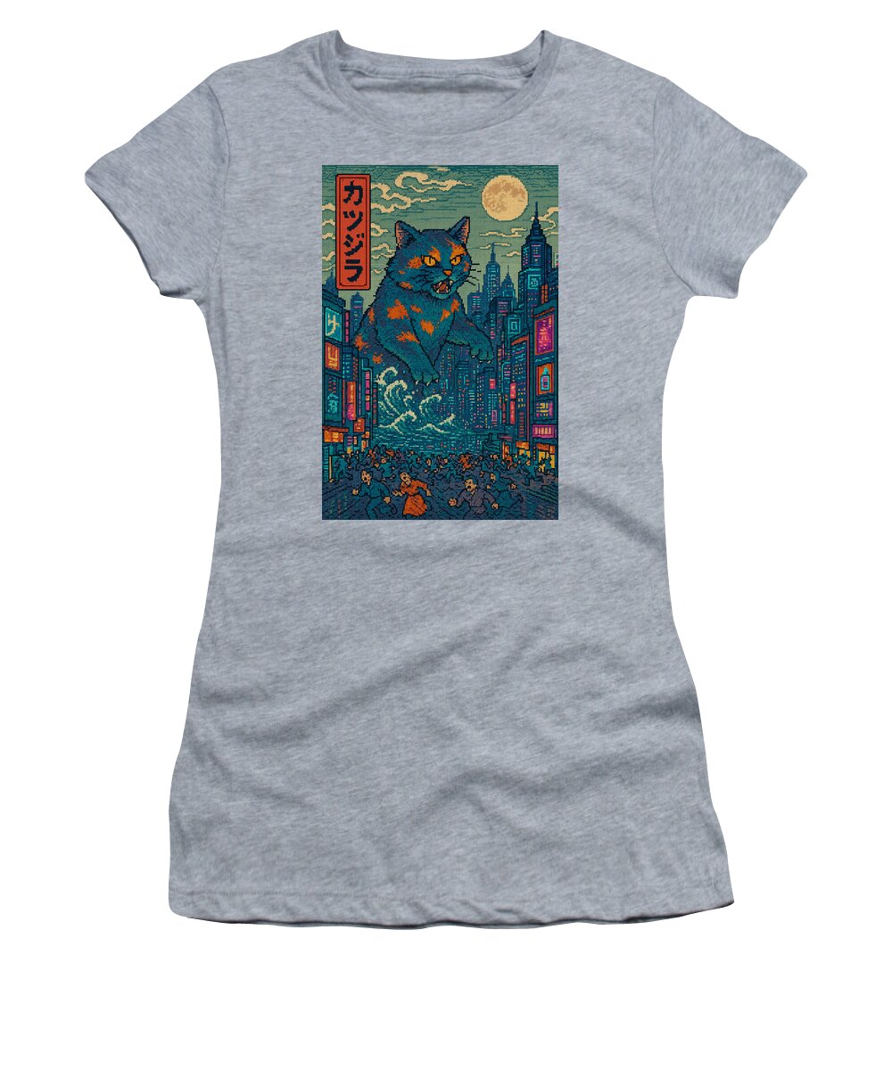 Catzilla a Purr-fectly Hilarious Monster - Women's T-Shirt