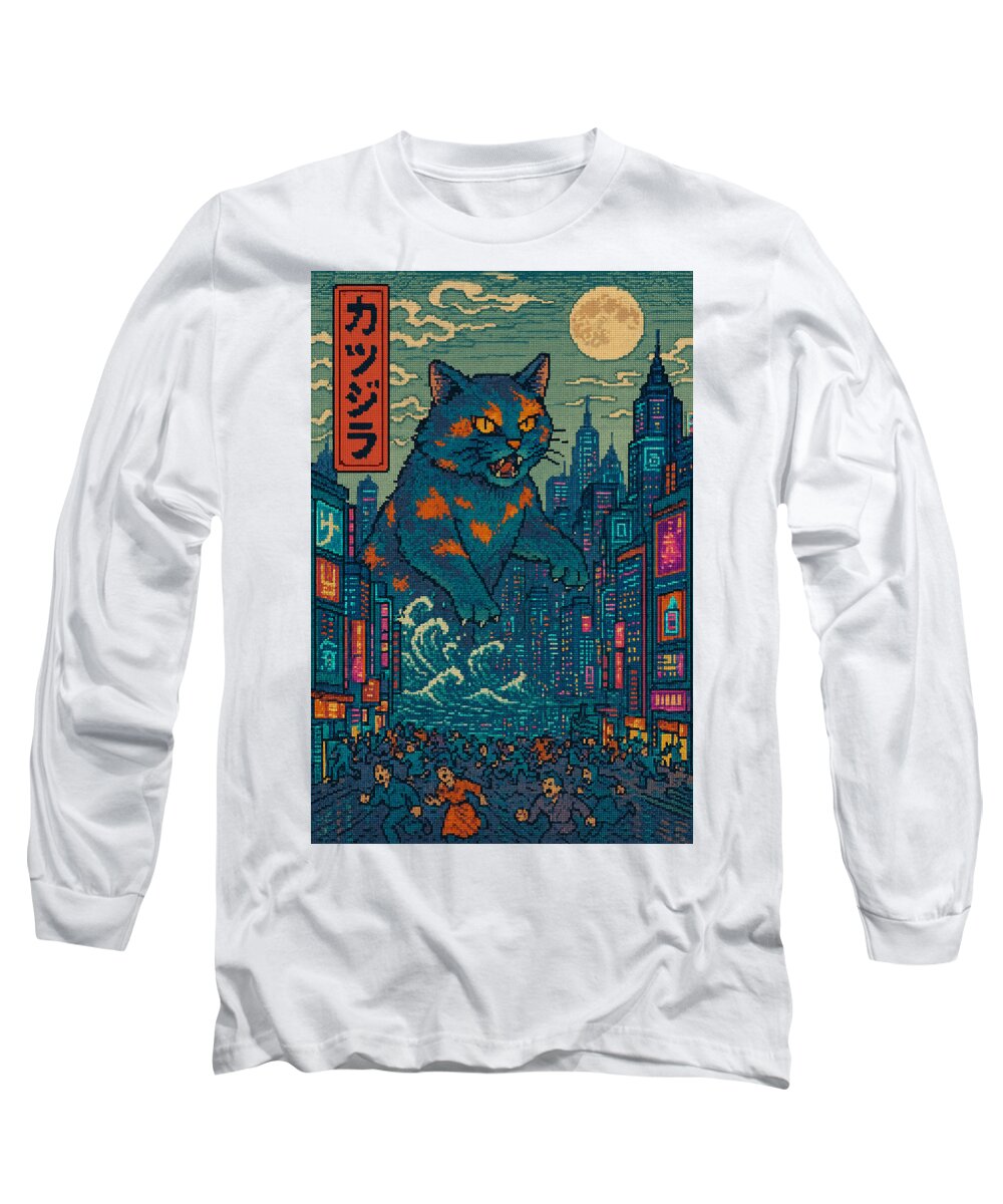 Catzilla a Purr-fectly Hilarious Monster - Long Sleeve T-Shirt
