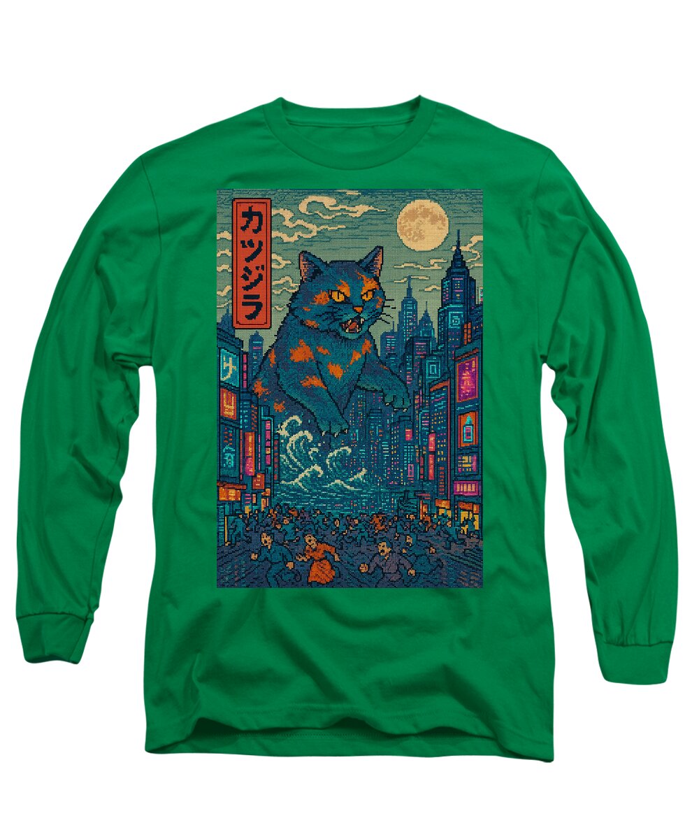 Catzilla a Purr-fectly Hilarious Monster - Long Sleeve T-Shirt