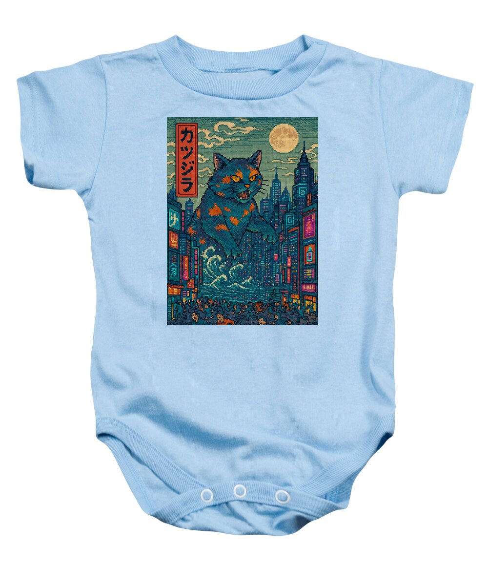 Catzilla a Purr-fectly Hilarious Monster - Baby Onesie