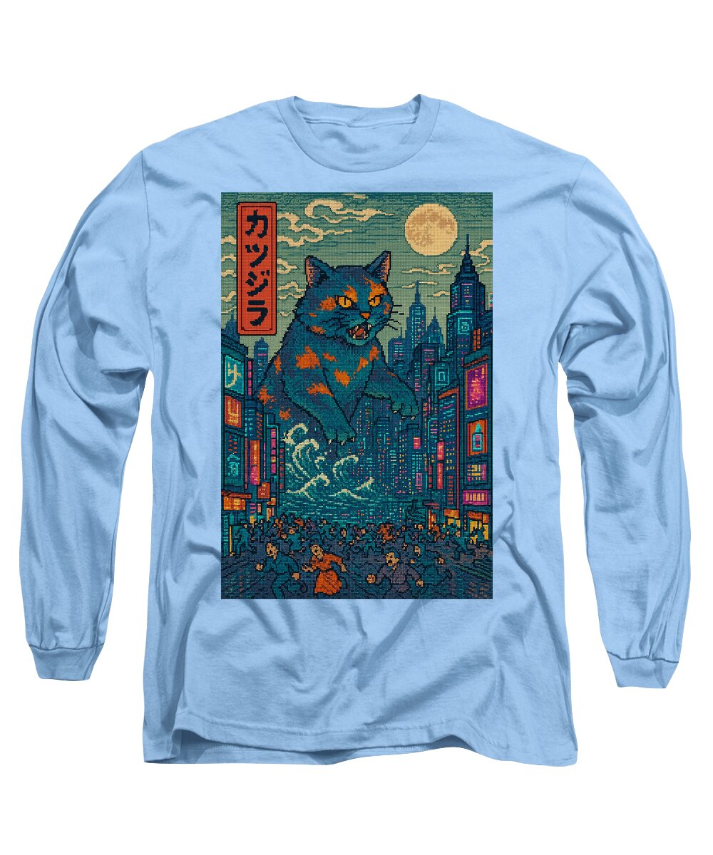 Catzilla a Purr-fectly Hilarious Monster - Long Sleeve T-Shirt