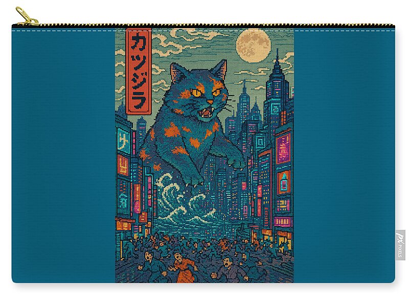 Catzilla a Purr-fectly Hilarious Monster - Zip Pouch