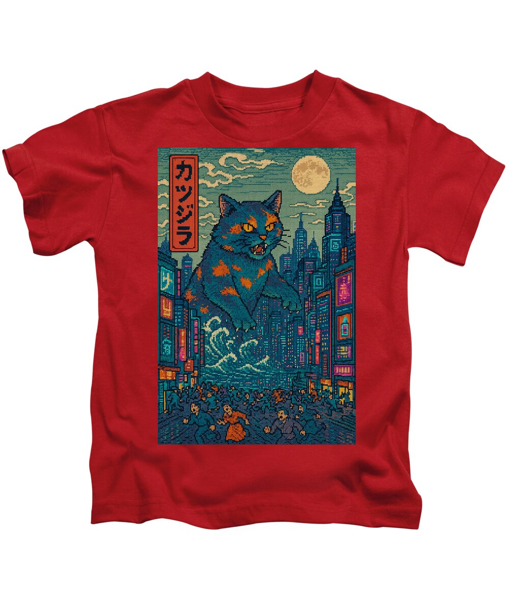 Catzilla a Purr-fectly Hilarious Monster - Kids T-Shirt