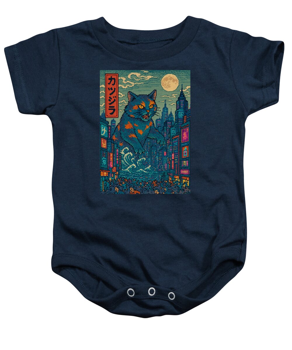 Catzilla a Purr-fectly Hilarious Monster - Baby Onesie