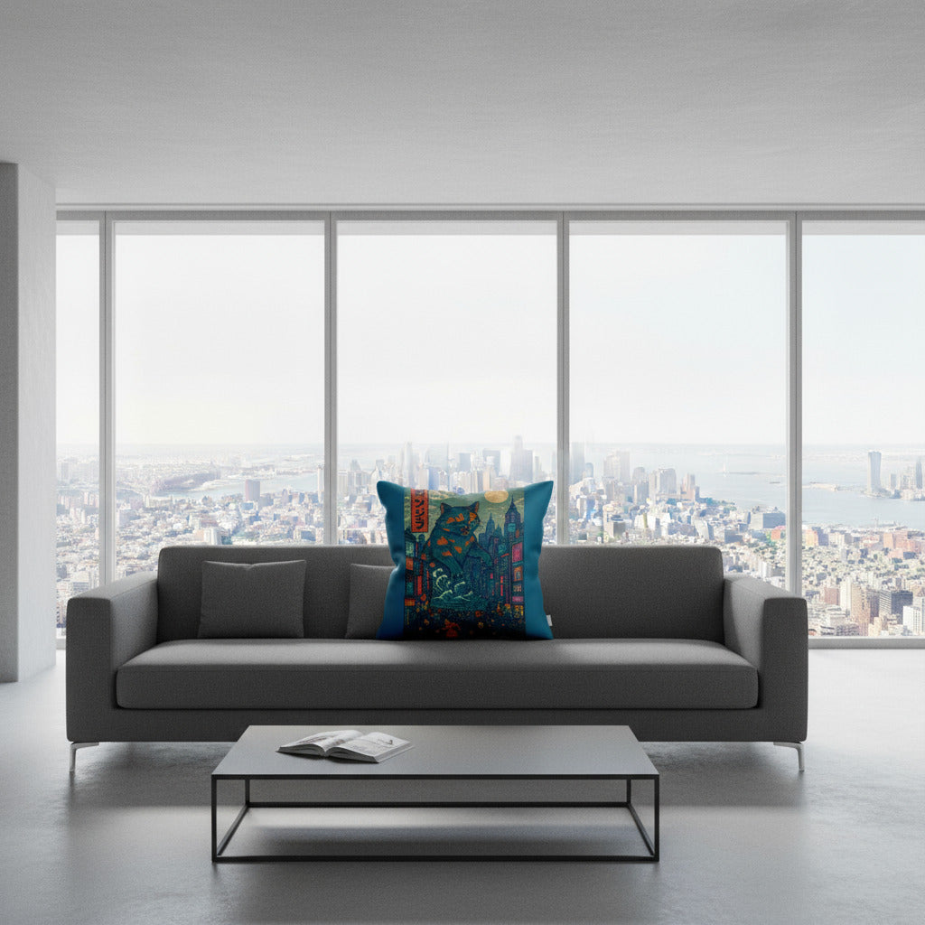 Catzilla a Purr-fectly Hilarious Monster - Throw Pillow