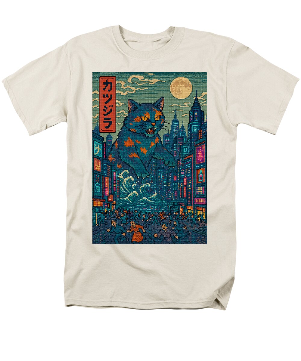 Catzilla a Purr-fectly Hilarious Monster - Men's T-Shirt (Regular Fit)