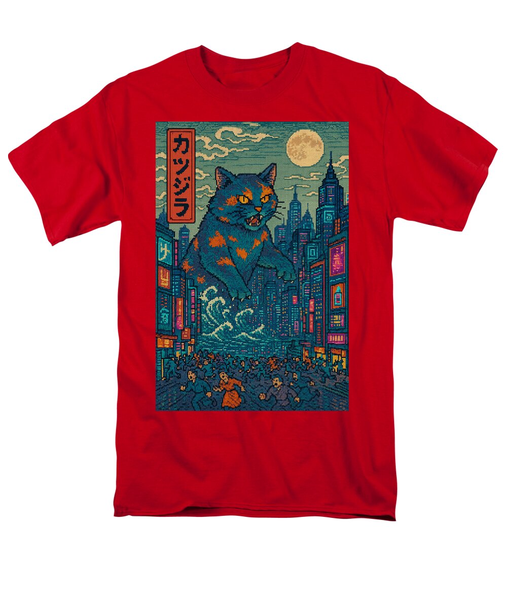 Catzilla a Purr-fectly Hilarious Monster - Men's T-Shirt (Regular Fit)