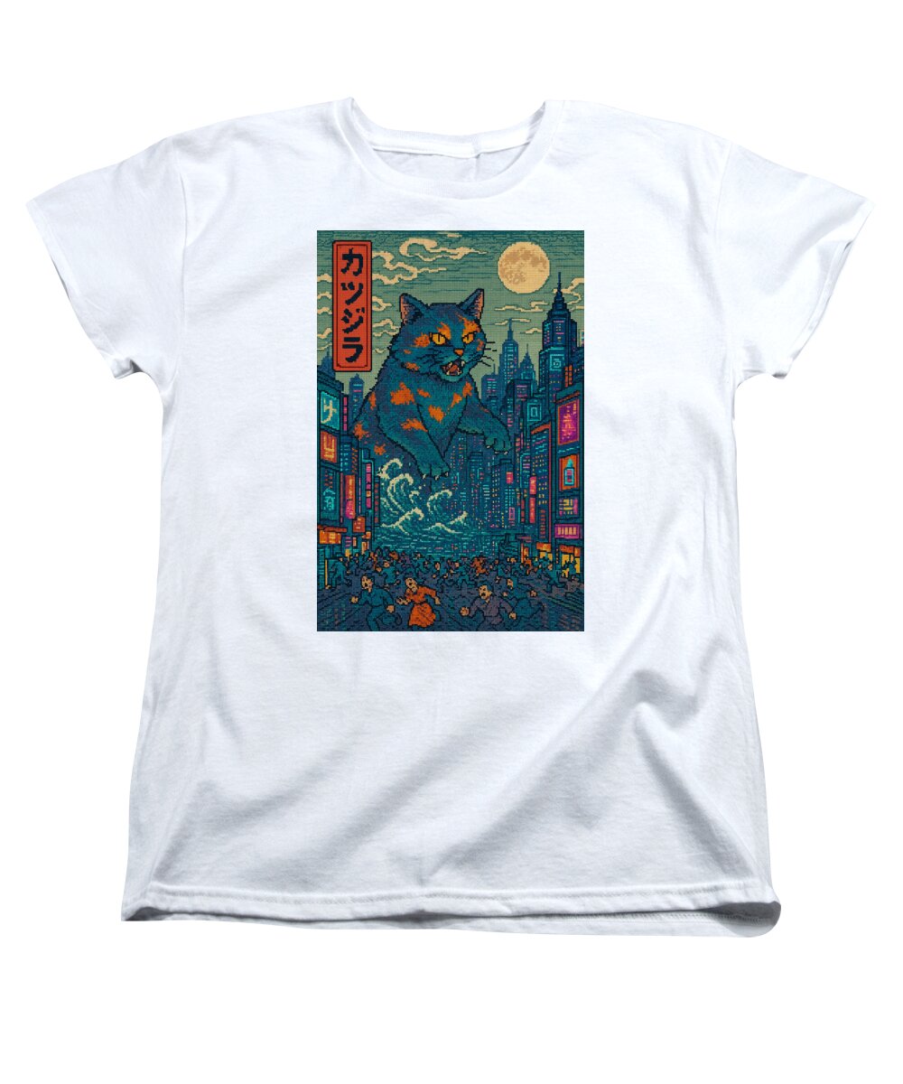 Catzilla a Purr-fectly Hilarious Monster - Women's T-Shirt (Standard Fit)