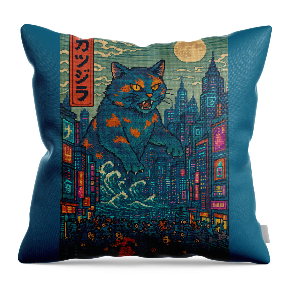 Catzilla a Purr-fectly Hilarious Monster - Throw Pillow
