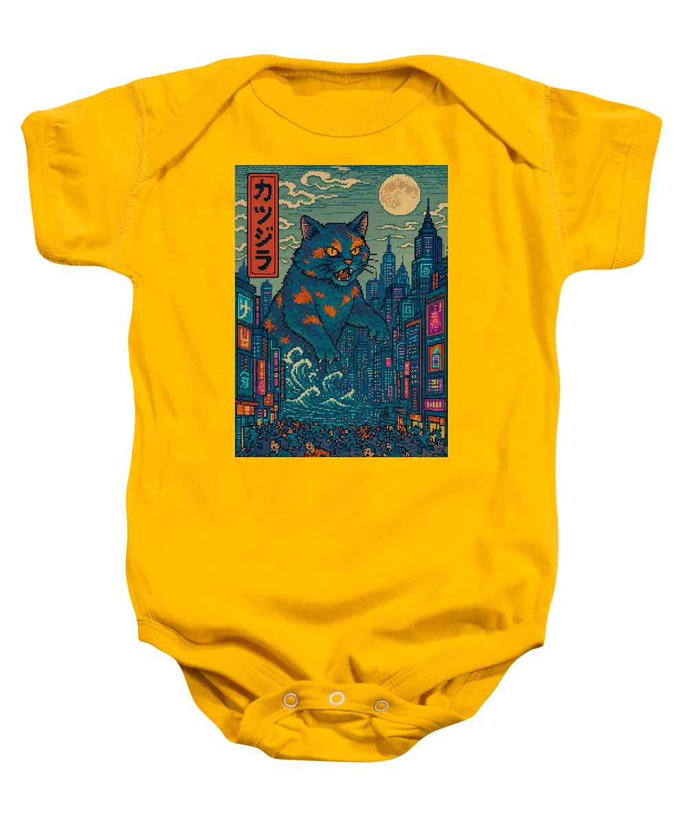 Catzilla a Purr-fectly Hilarious Monster - Baby Onesie