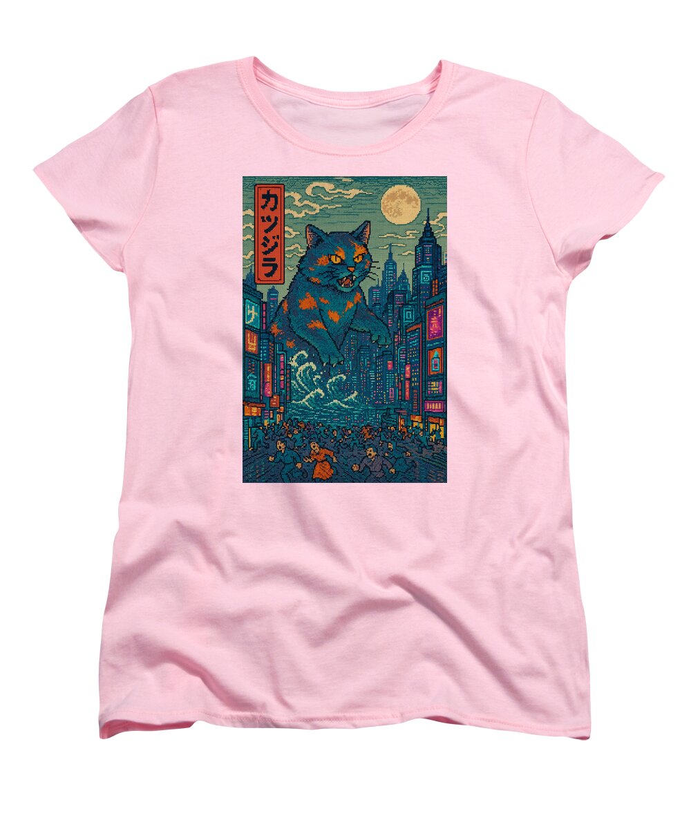 Catzilla a Purr-fectly Hilarious Monster - Women's T-Shirt (Standard Fit)