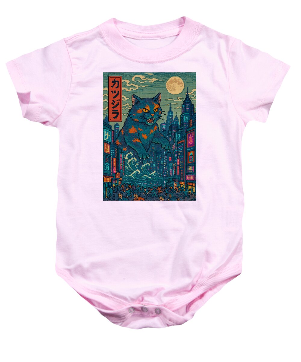 Catzilla a Purr-fectly Hilarious Monster - Baby Onesie