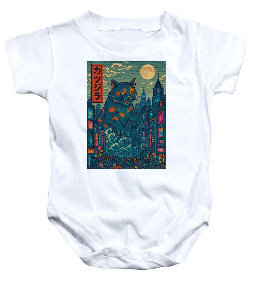 Catzilla a Purr-fectly Hilarious Monster - Baby Onesie