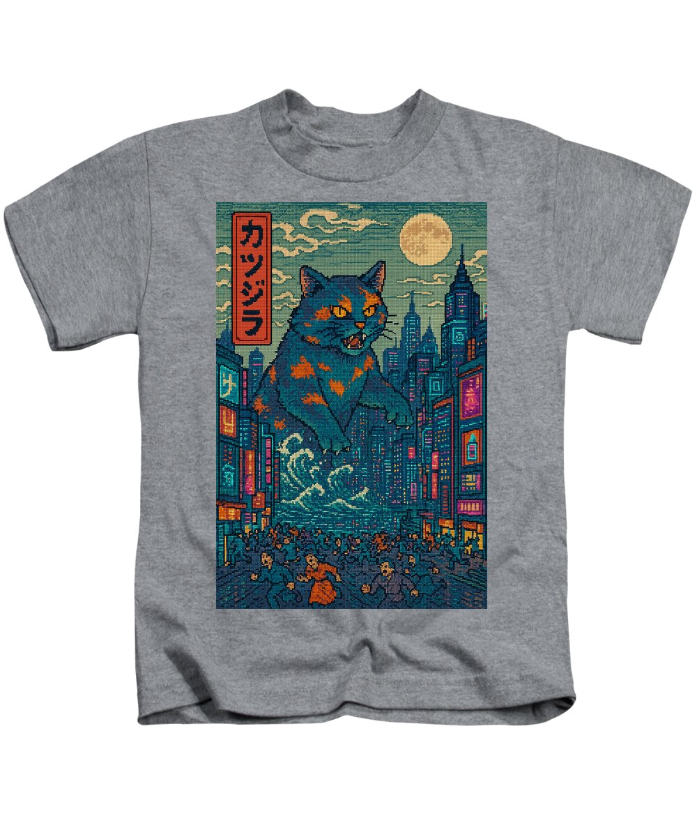Catzilla a Purr-fectly Hilarious Monster - Kids T-Shirt