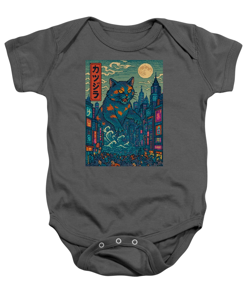 Catzilla a Purr-fectly Hilarious Monster - Baby Onesie