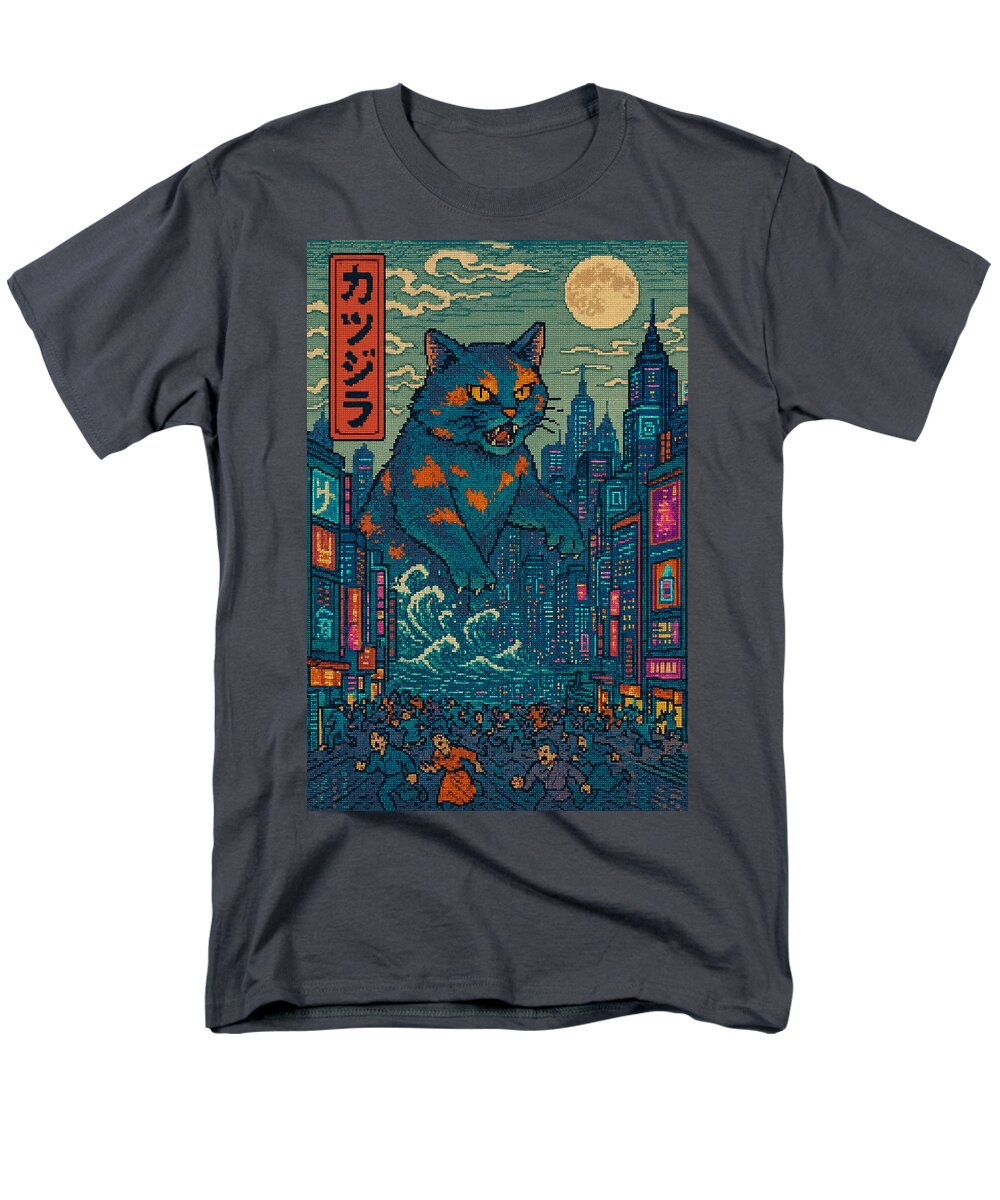 Catzilla a Purr-fectly Hilarious Monster - Men's T-Shirt (Regular Fit)
