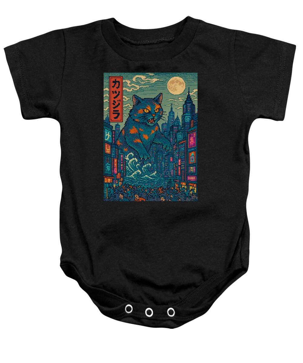 Catzilla a Purr-fectly Hilarious Monster - Baby Onesie