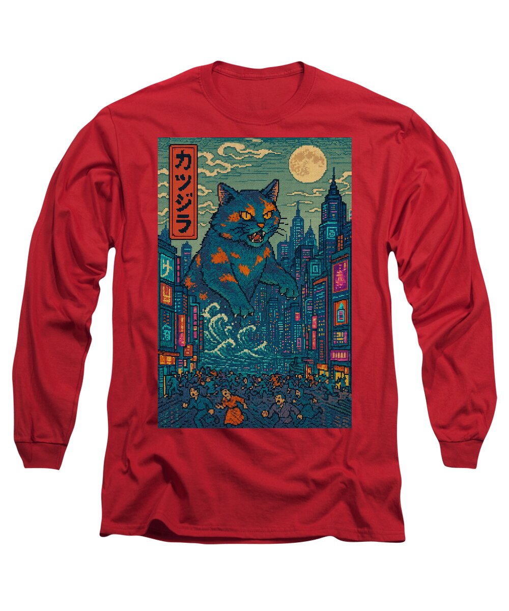 Catzilla a Purr-fectly Hilarious Monster - Long Sleeve T-Shirt