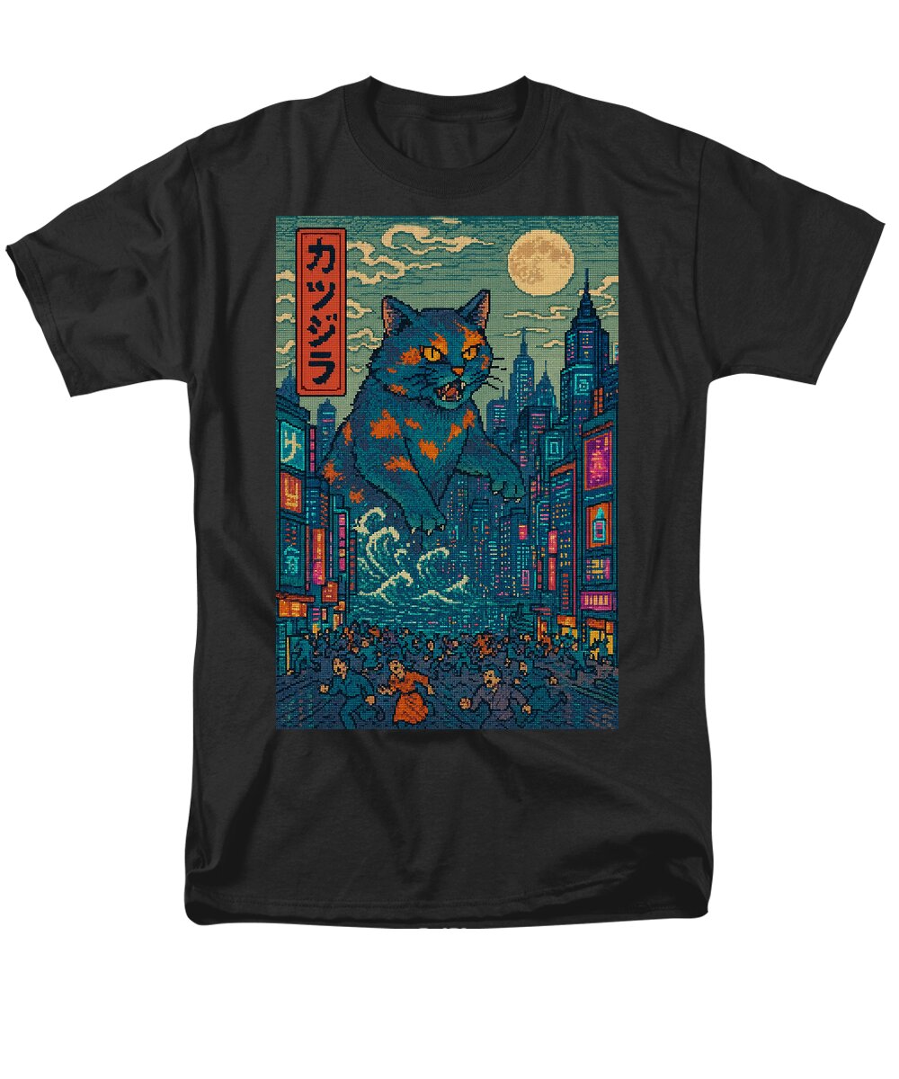 Catzilla a Purr-fectly Hilarious Monster - Men's T-Shirt (Regular Fit)