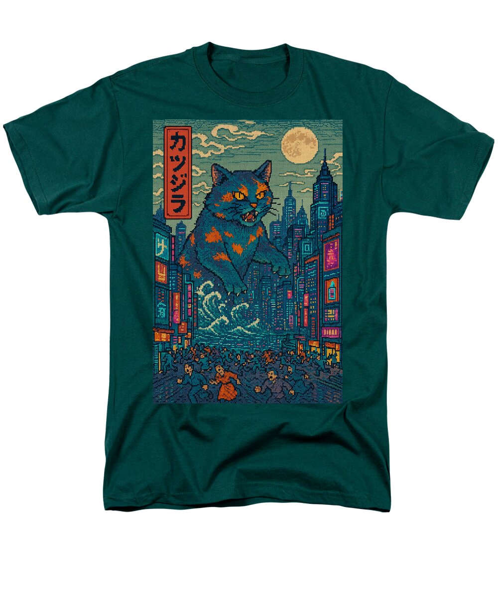 Catzilla a Purr-fectly Hilarious Monster - Men's T-Shirt (Regular Fit)