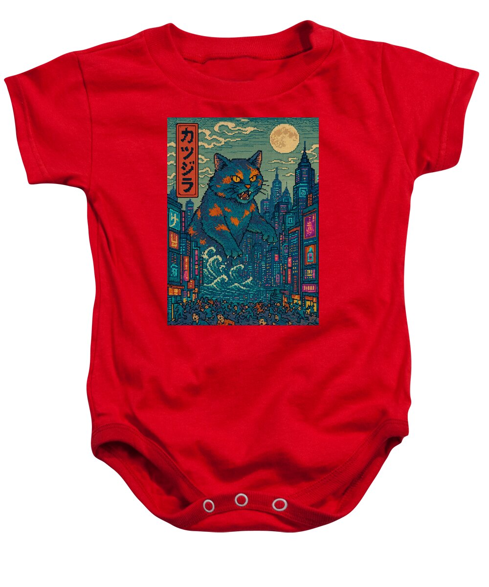 Catzilla a Purr-fectly Hilarious Monster - Baby Onesie