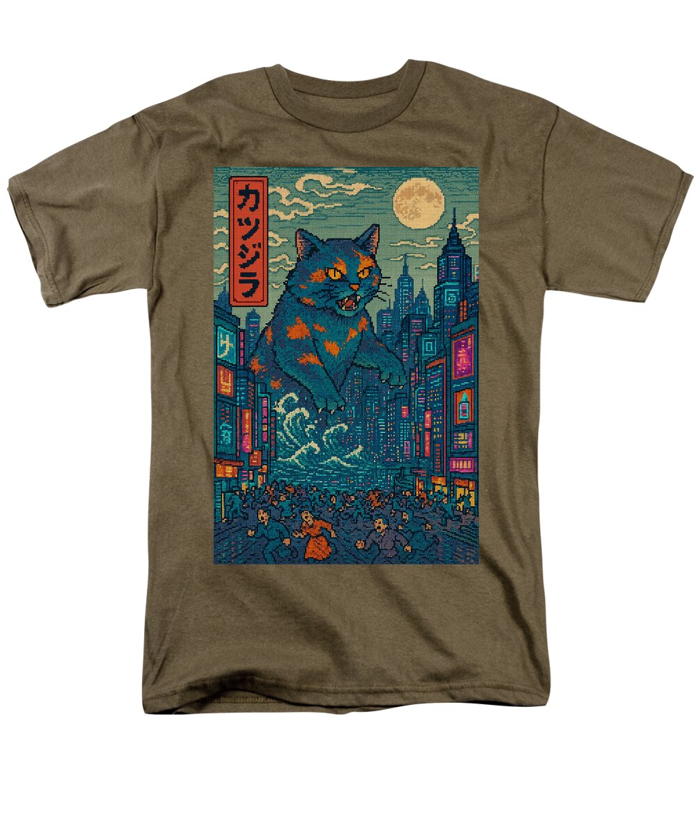 Catzilla a Purr-fectly Hilarious Monster - Men's T-Shirt (Regular Fit)