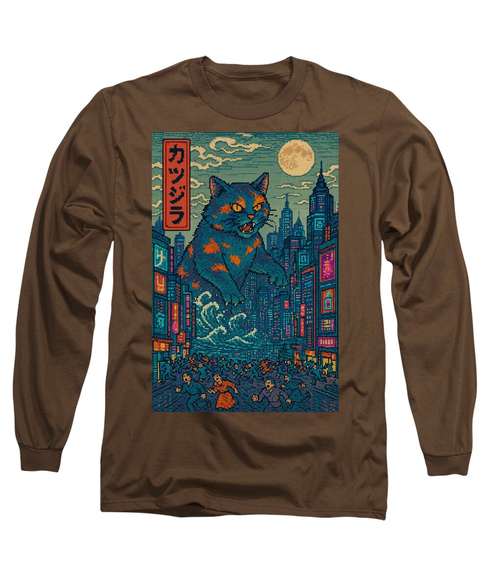 Catzilla a Purr-fectly Hilarious Monster - Long Sleeve T-Shirt