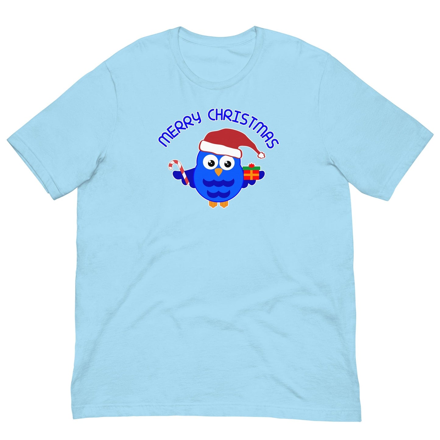 Christmas Owl T-shirt Ocean Blue / S