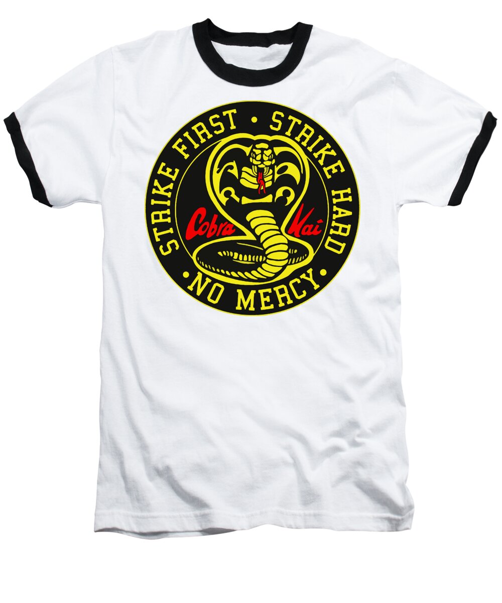Cobra Kai Strike First - Baseball T-Shirt