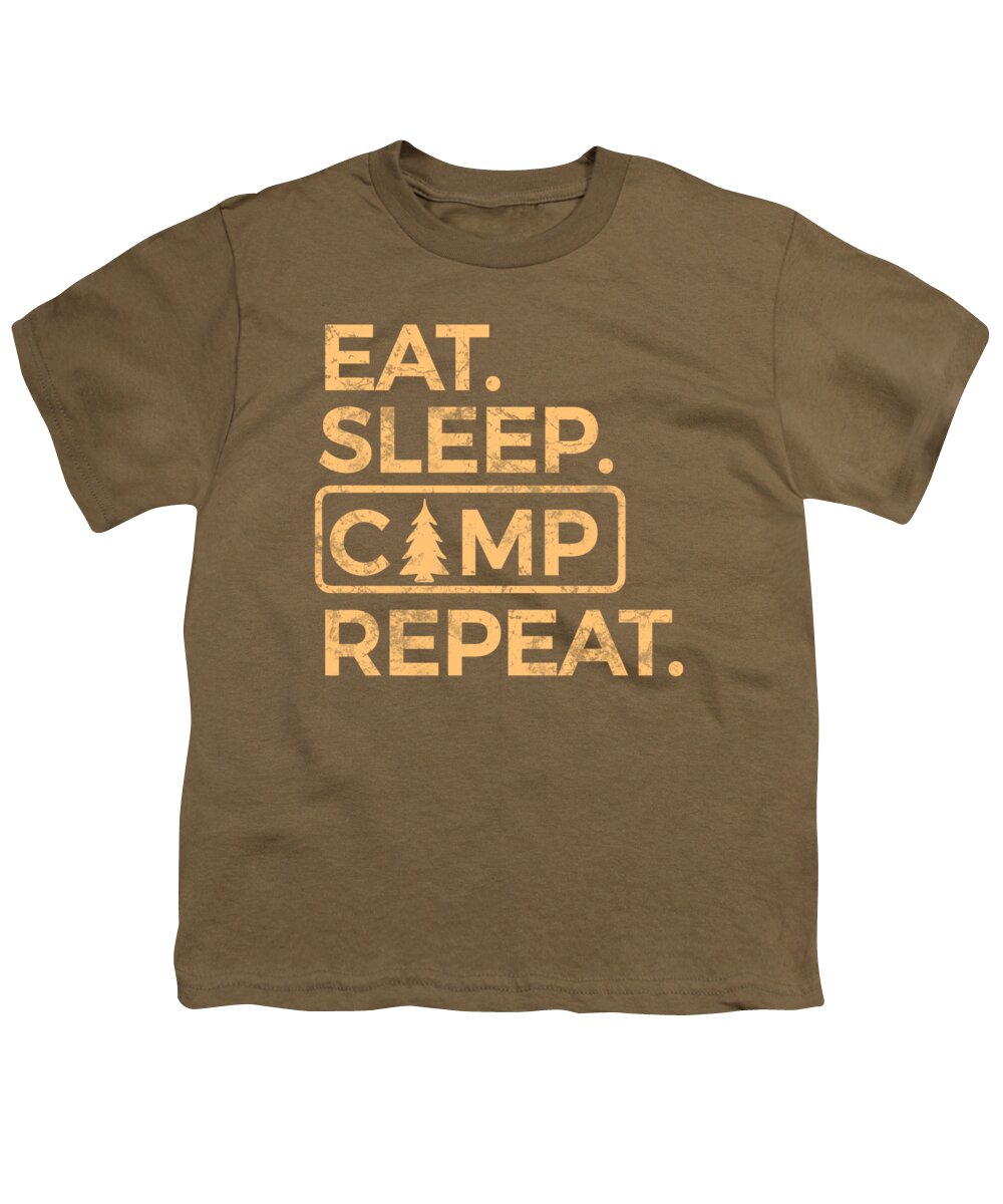 Eat Sleep Camp Repeat - Youth T-Shirt