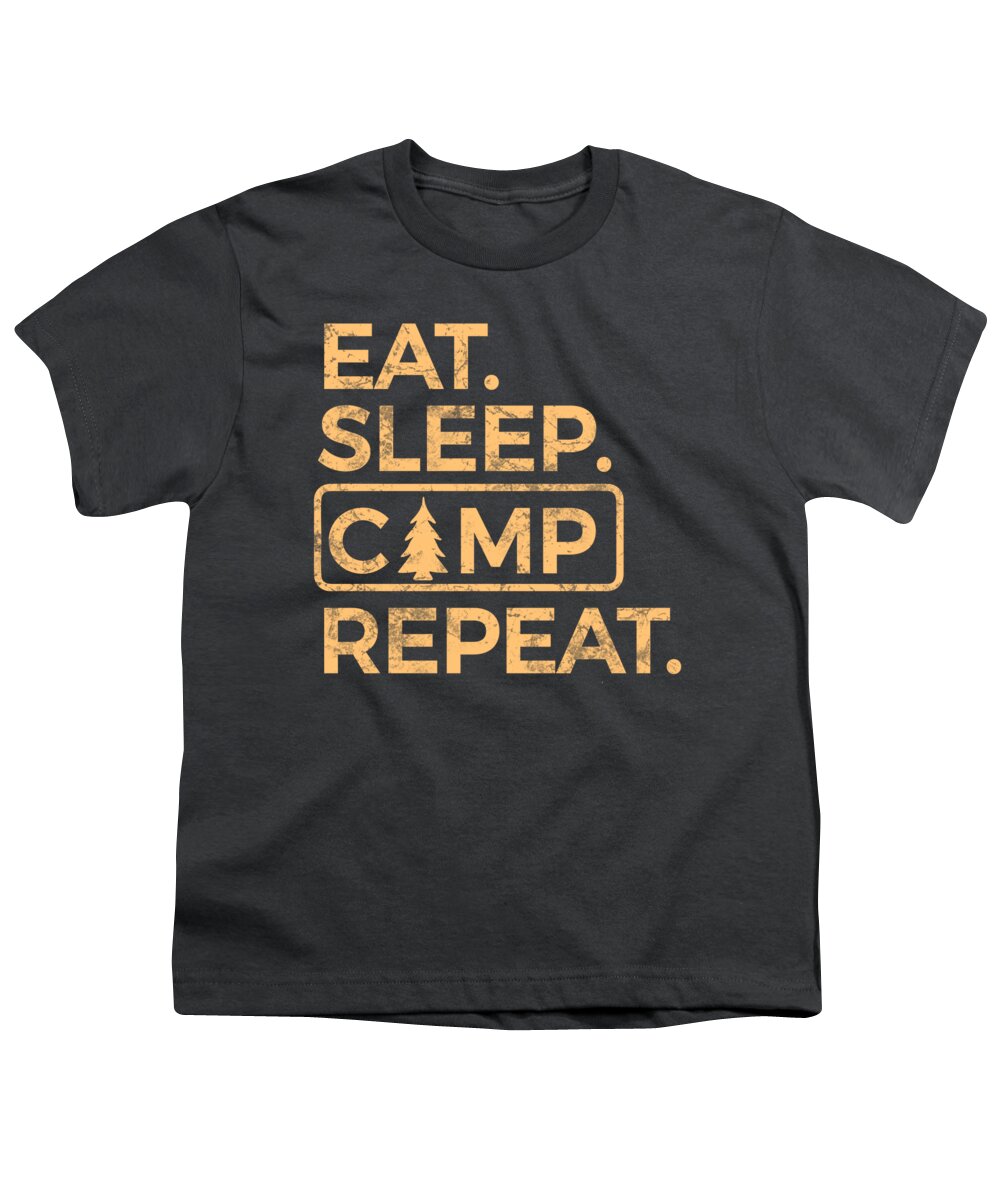 Eat Sleep Camp Repeat - Youth T-Shirt