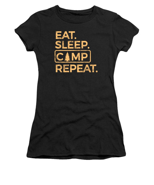 Eat Sleep Camp Repeat - Women's T-Shirt