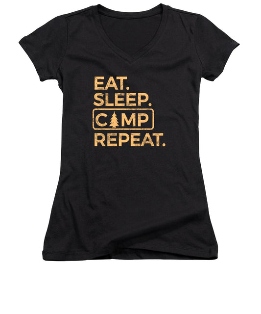 Eat Sleep Camp Repeat - Women's V-Neck