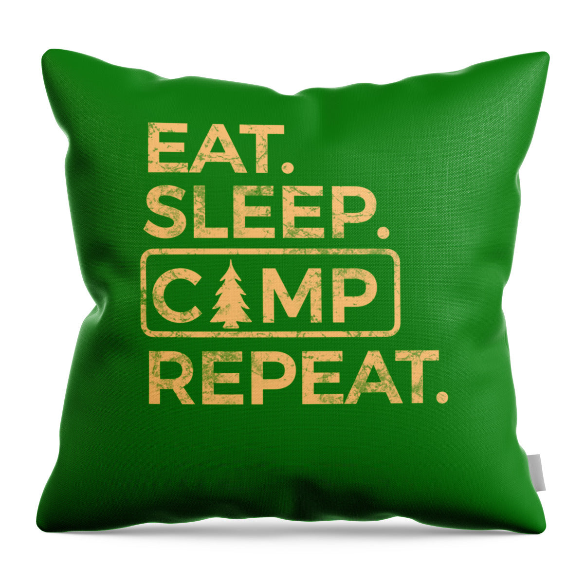 Eat Sleep Camp Repeat - Throw Pillow