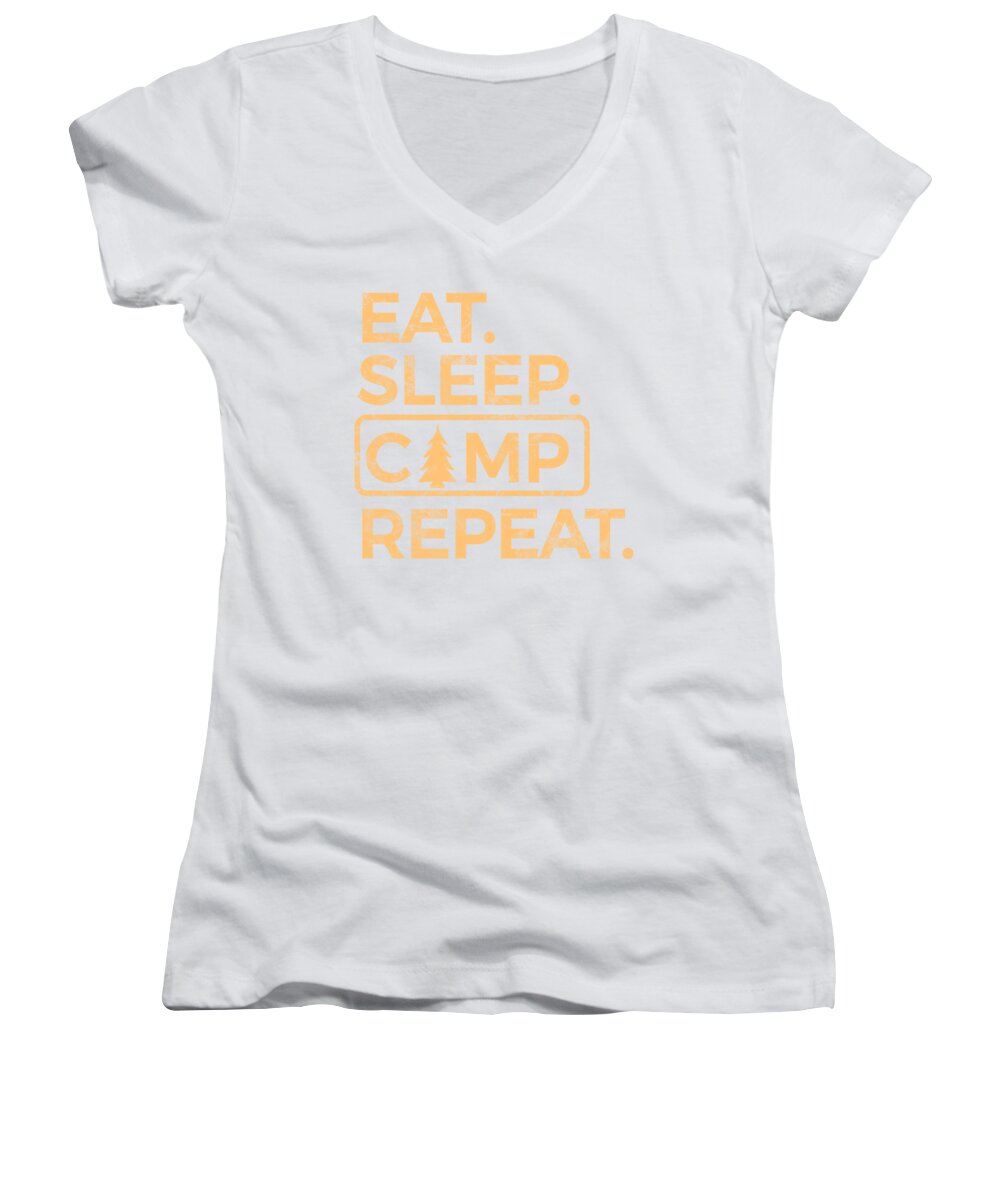 Eat Sleep Camp Repeat - Women's V-Neck