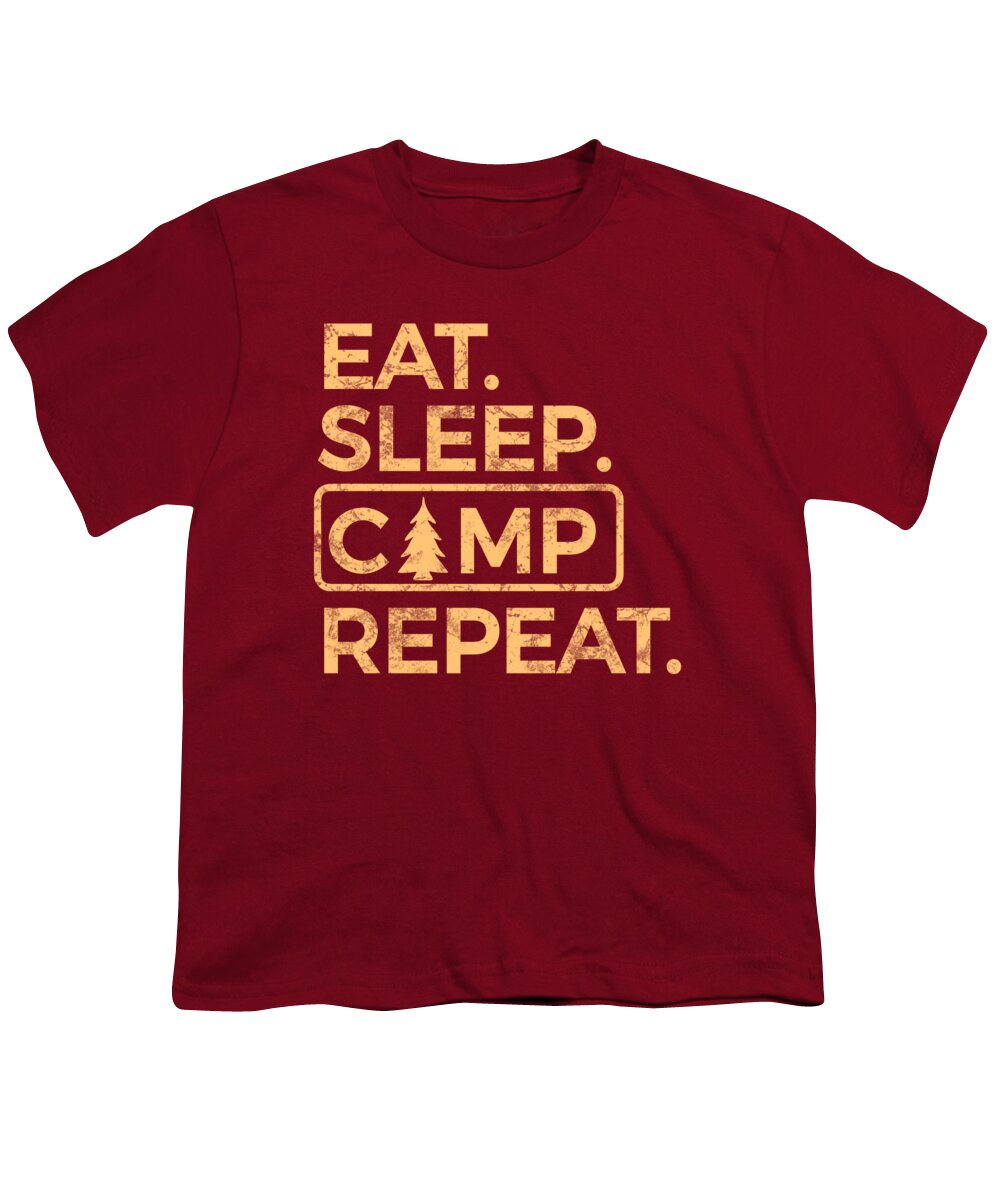 Eat Sleep Camp Repeat - Youth T-Shirt