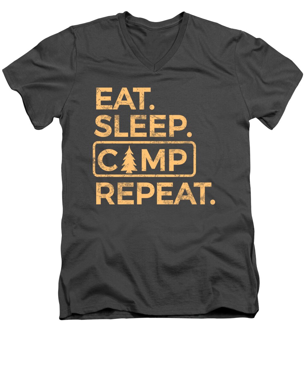 Eat Sleep Camp Repeat - Men's V-Neck T-Shirt